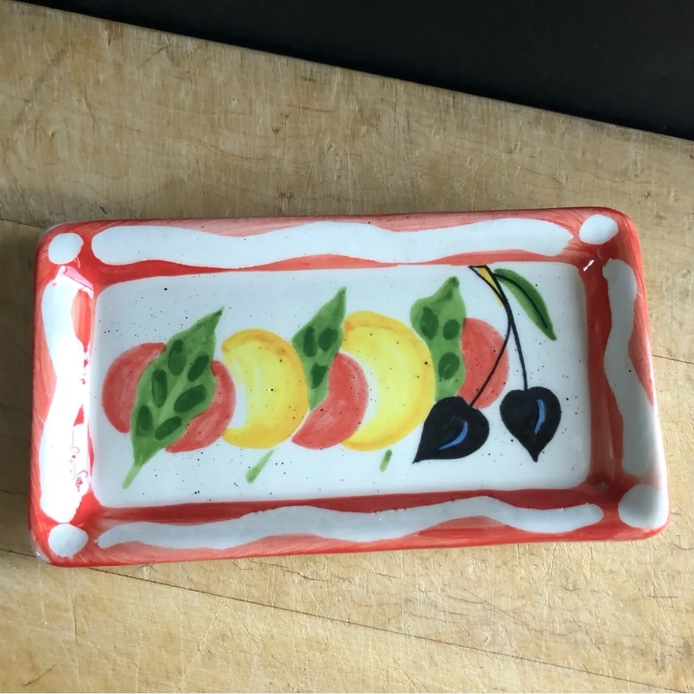 Crate & Barrel Debby Segura Vintage Small Fruit Appetizer Dessert Plate - Italy